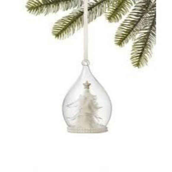 HOLIDAY LANE Sugar Plum Glass Dome with Tree Ornament - Picture 1 of 5
